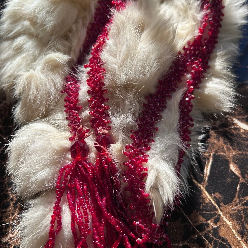 Glass vintage red necklace